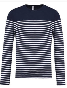 Marinière, haut bleu marine, 220 g Coton brodée logo YCPMA brodé. Tailles S, M, L, XL, XXL.